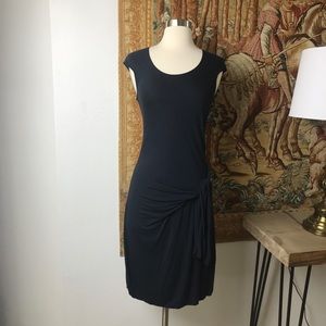 Studio M Dark Blue Flattening Faux Wrap Dress